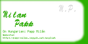 milan papp business card