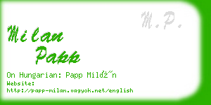 milan papp business card